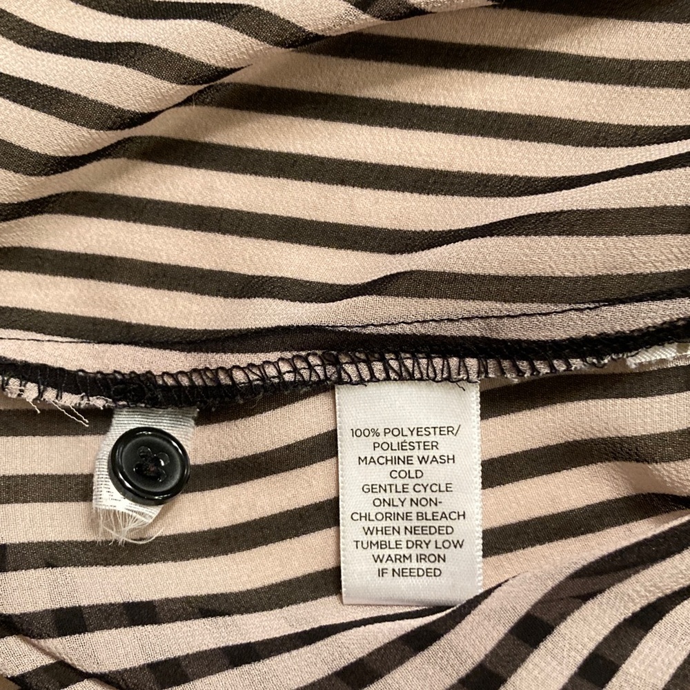 LOFT Petites Sheer Striped Button-Up Blouse Women Size SP - Picture 5 of 12